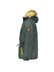 Grüne Herren Pufferjacke mit Kapuze