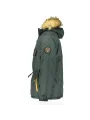 Grüne Herren Pufferjacke mit Kapuze
