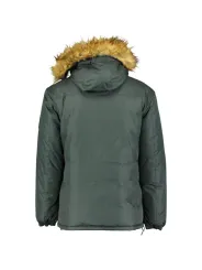 Dunkelgraue Winterjacke mit Kapuze