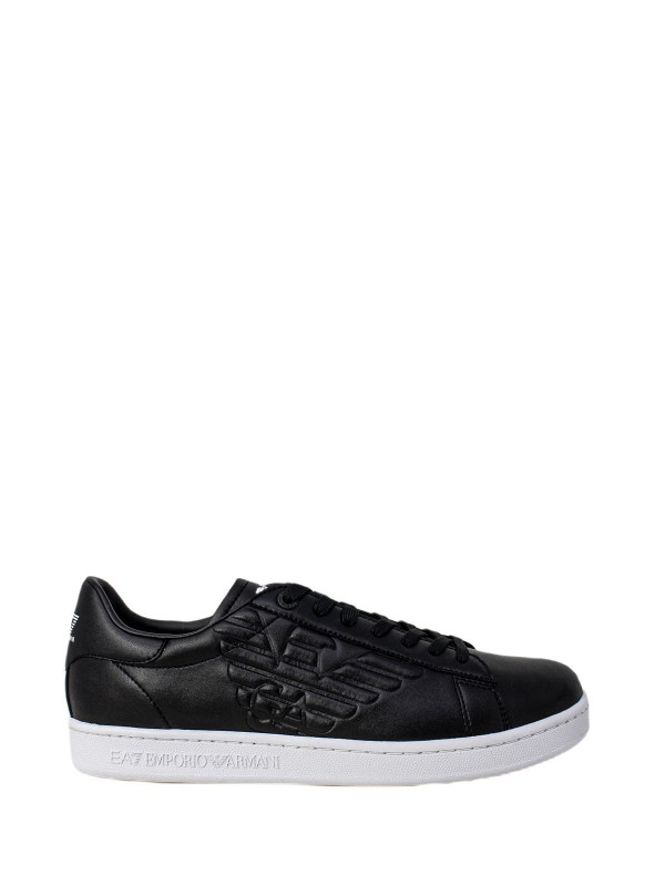 Schwarze EA7 Leder Sneaker Schwarze EA7 Leder Sneaker