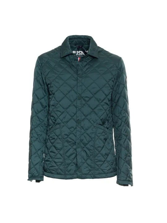 Grüne gesteppte Husky Winterjacke für Damen