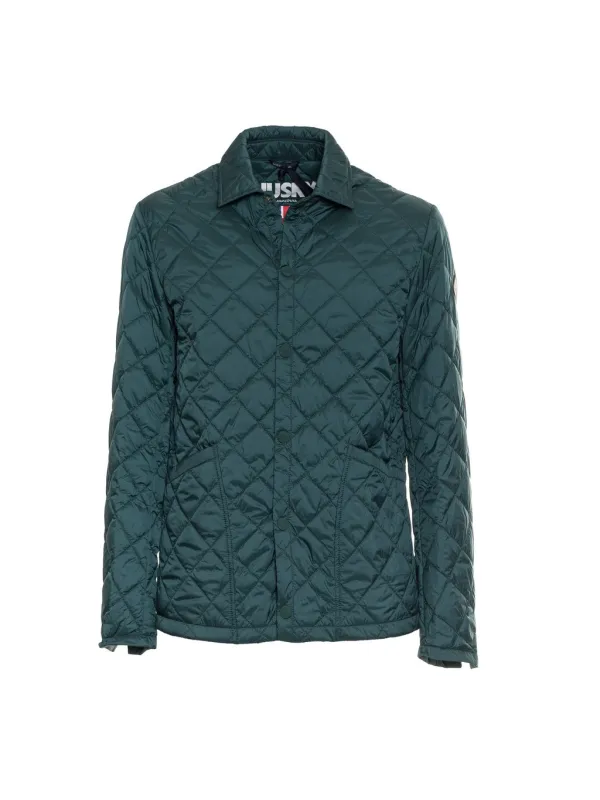 Grüne gesteppte Husky Winterjacke für Damen