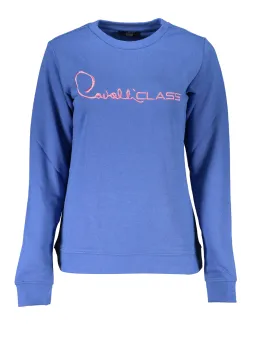 Cavalli Class Eleganz: Blaues Sweatshirt für Stilbewusste
