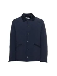 Blauer gesteppter Herrenjacke mit Pelzkragen