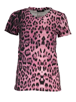 "Cavalli Class Leopard T-Shirt Pink für Damen - Stilvoll"
