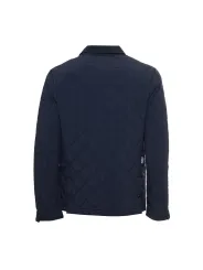 Navyblaue gesteppte Jacke Nahaufnahme