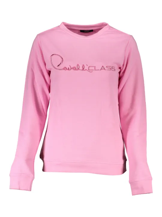 "Cavalli Class Sweatshirts im Sale | Cavalli Class Luxus Rosa Pullover online kaufen"|Planet-Deluxe