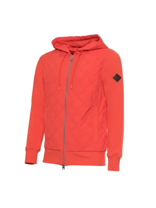 Leuchtend orangefarbener Husky Kapuzenpullover
