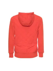 Orange Kapuzenpullover mit Diamantsteppung