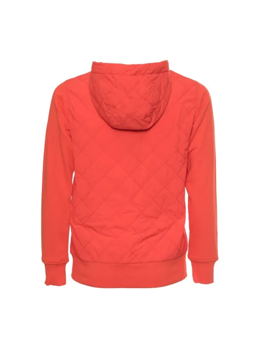 Orange Kapuzenpullover mit Diamantsteppung