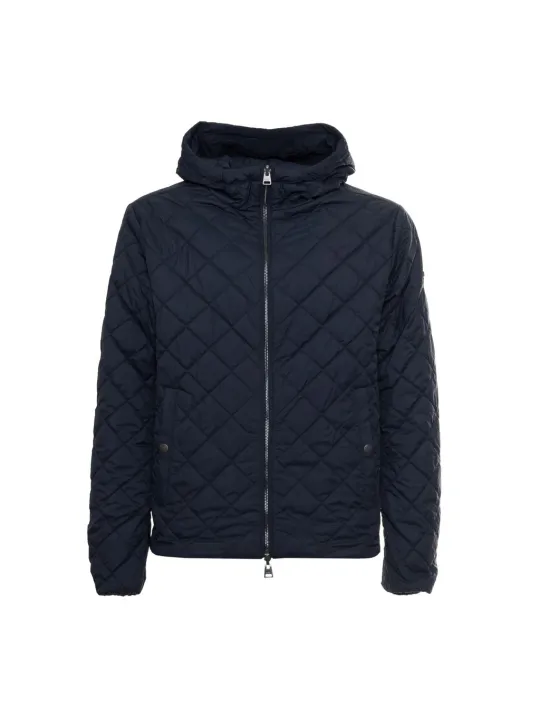 Schwarze gesteppte Kapuzenjacke für Herren