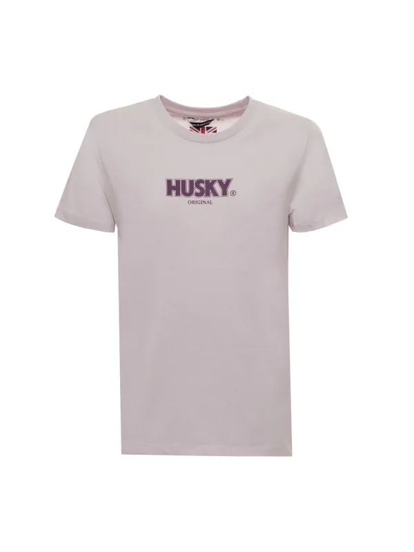 Rosa Husky T-Shirt mit Aufschrift