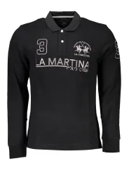 "LA MARTINA Poloshirts im Sale | LA MARTINA SCHWARZES LANGARM-POLOSHIRT FÜR HERREN online kaufen"|Planet-Deluxe