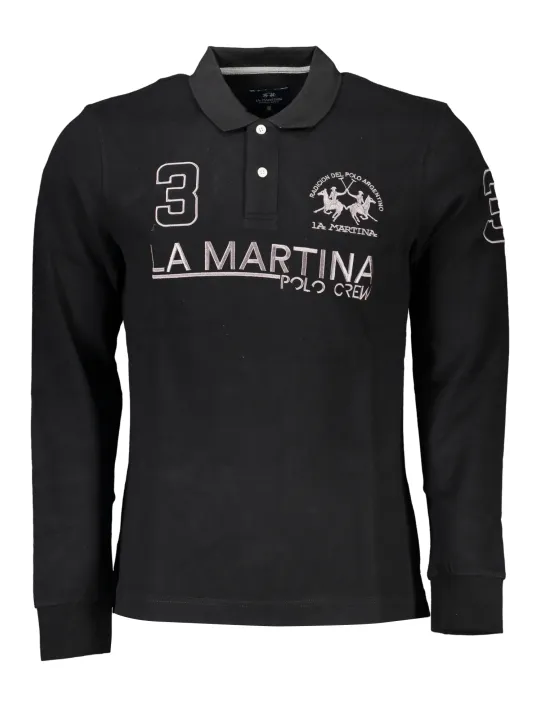 "LA MARTINA Poloshirts im Sale | LA MARTINA SCHWARZES LANGARM-POLOSHIRT FÜR HERREN online kaufen"|Planet-Deluxe
