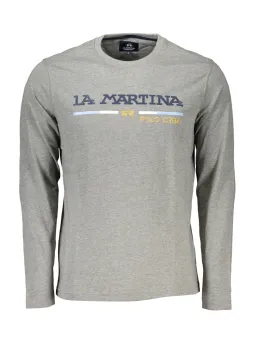 "La Martina Graues Langarmshirt mit Logo – Stilvoll & Elegant"