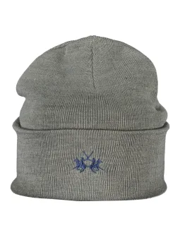 "LA MARTINA Graue Beanie mit edler Stickerei - Caps & Mützen"