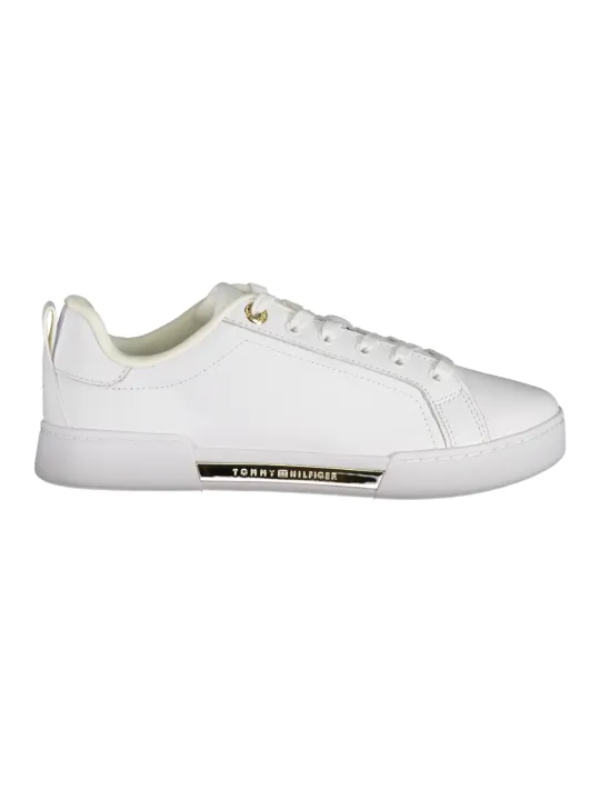 "Tommy Hilfiger Sneakers im Sale | Tommy Hilfiger Damen Sneaker FW0FW07634F_BIYBS - Weiß mit Goldakzenten, Zeitloser Stil und Komfort für jeden Tag online kaufen"|Planet-Deluxe