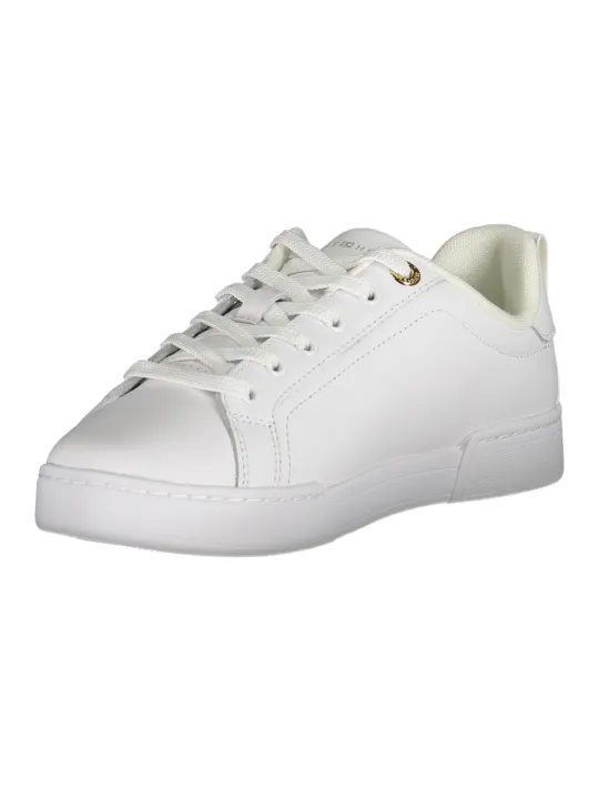 "Tommy Hilfiger Sneakers im Sale | Tommy Hilfiger Damen Sneaker FW0FW07634F_BIYBS - Weiß mit Goldakzenten, Zeitloser Stil und Komfort für jeden Tag online kaufen"|Planet-Deluxe