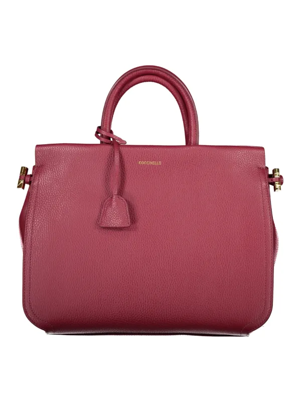 Elegante Coccinelle Handtasche in Beerenfarbe aus Leder