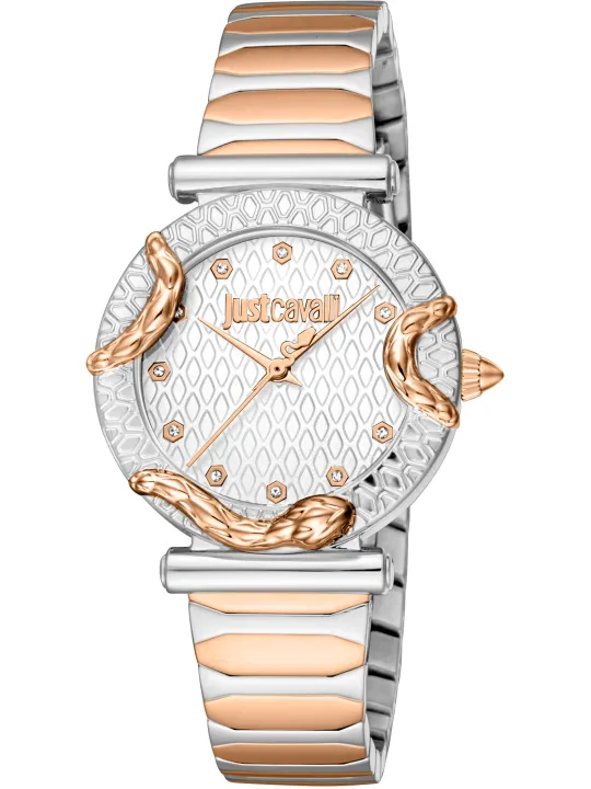 Silberne Just Cavalli Uhr Grau