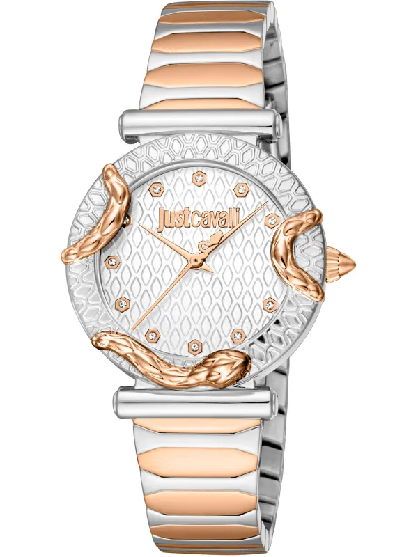 Silberne Just Cavalli Uhr Grau