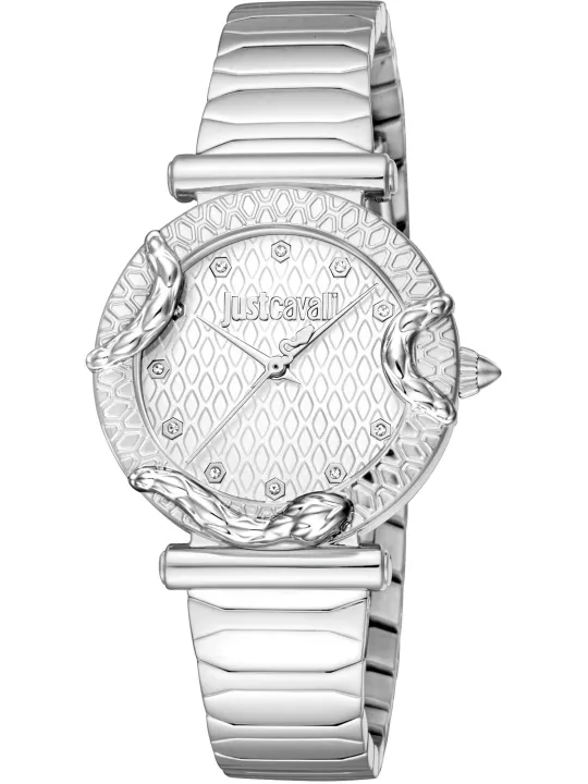 Just Cavalli silberne Herrenuhr Grau