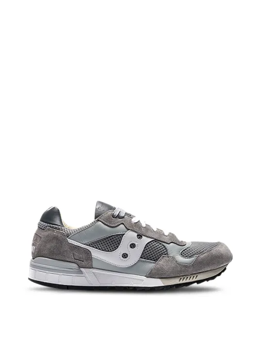 Graue Saucony-Laufschuhe mit Textur