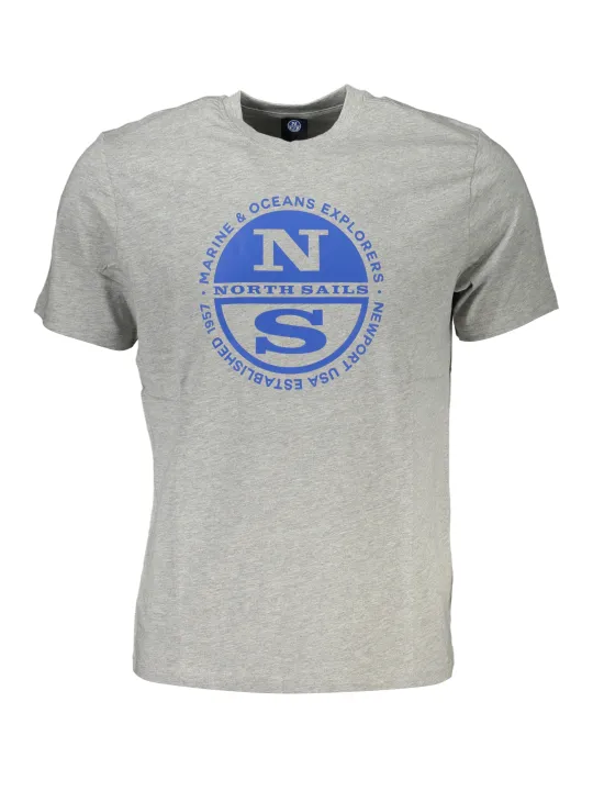 "North Sails T-Shirts im Sale | North Sails Graues Kurzarmshirt mit Meeresmotiv online kaufen"|Planet-Deluxe