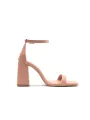 Rosa Sandalette mit Blockabsatz und Riemen
