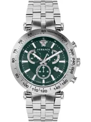 Graue Versace Uhr mit Stahlarmband