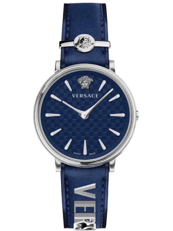 Versace blaue Lederarmband Quarz Uhr Versace blaue Lederarmband Quarz Uhr