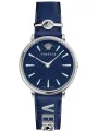 Versace blaue Lederarmband Quarz Uhr