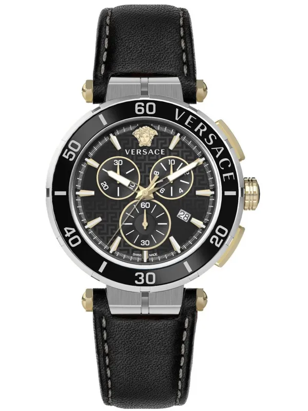 Schwarze Versace Herrenuhr mit Chronograph Schwarze Versace Herrenuhr mit Chronograph