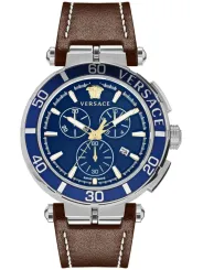 Braune Versace Herrenuhr mit Lederarmband