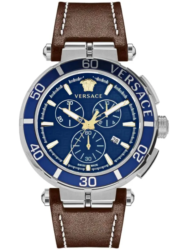 Braune Versace Herrenuhr mit Lederarmband Braune Versace Herrenuhr mit Lederarmband