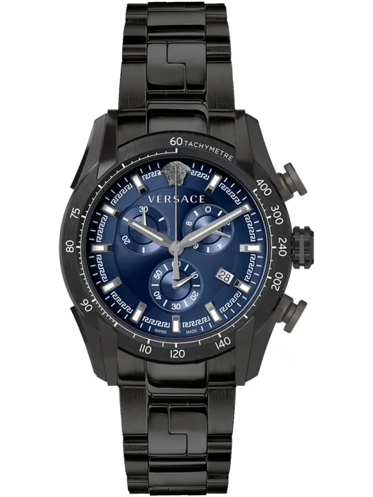 Schwarze Versace Herrenuhr aus Stahl