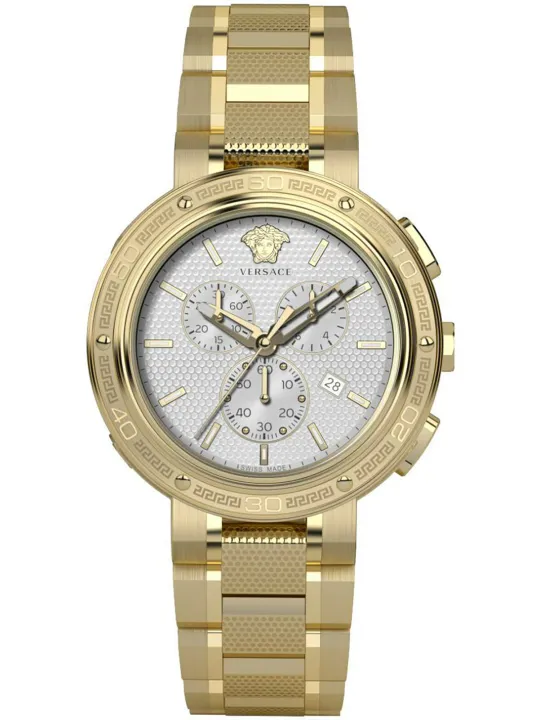 Goldene Versace Uhr mit Zifferblatt
