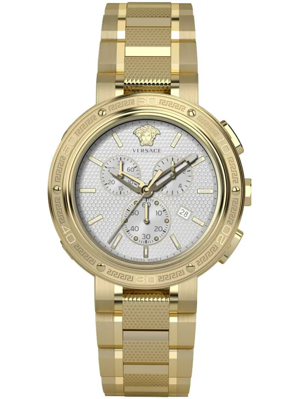 Goldene Versace Uhr mit Zifferblatt Goldene Versace Uhr mit Zifferblatt