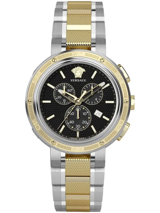 Versace Grau Herren Edelstahl Uhr