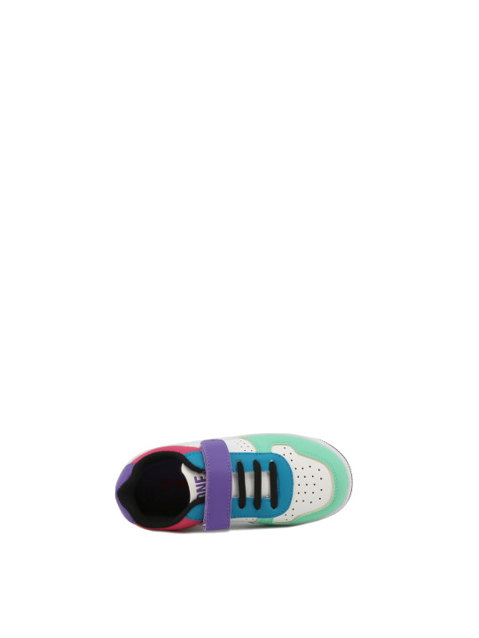 Weiß-lila Kinder-Sneaker mit Klettverschluss