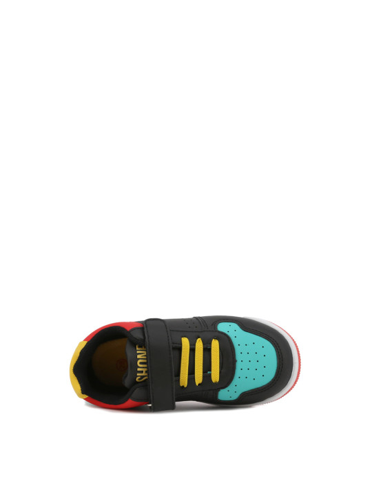 Schwarze Kinder-Sneakers mit rotem Detail