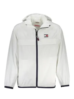 "Tommy Hilfiger: Weiße Wasserdichte Sportjacke, Recycelt"