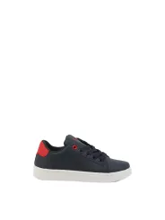 Marine-rote Sneakers stilvolles sportliches Design