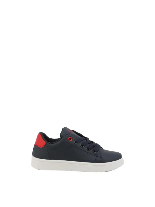 Marine-rote Sneakers stilvolles sportliches Design