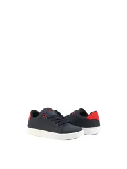 Marine-rote Sneakers mit weißen Sohlen