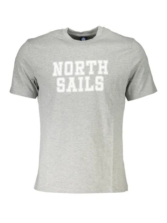 "North Sails T-Shirts im Sale | North Sails Graues Logo T-Shirt - Kurzarm, Rundhals, Baumwolle online kaufen"|Planet-Deluxe