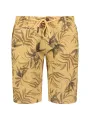 Beige Braun Shorts mit Blättermuster