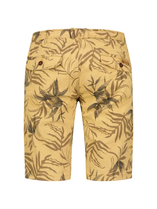 Beige Shorts mit Pflanzenmuster