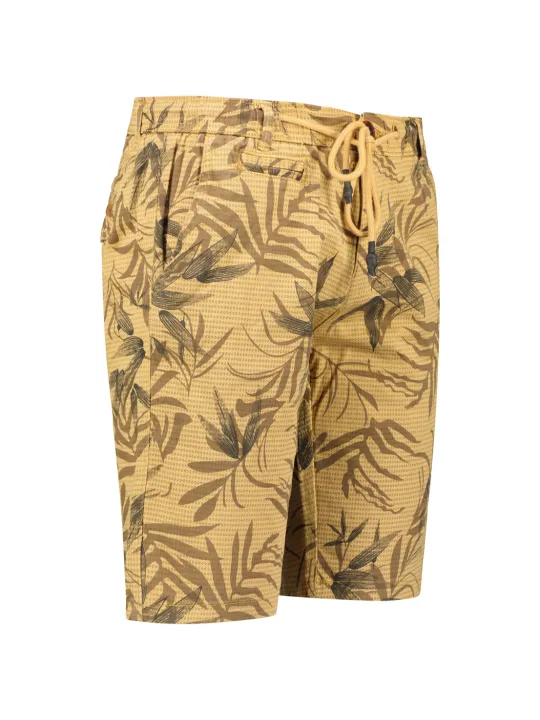 Tropische Shorts beige braun Muster