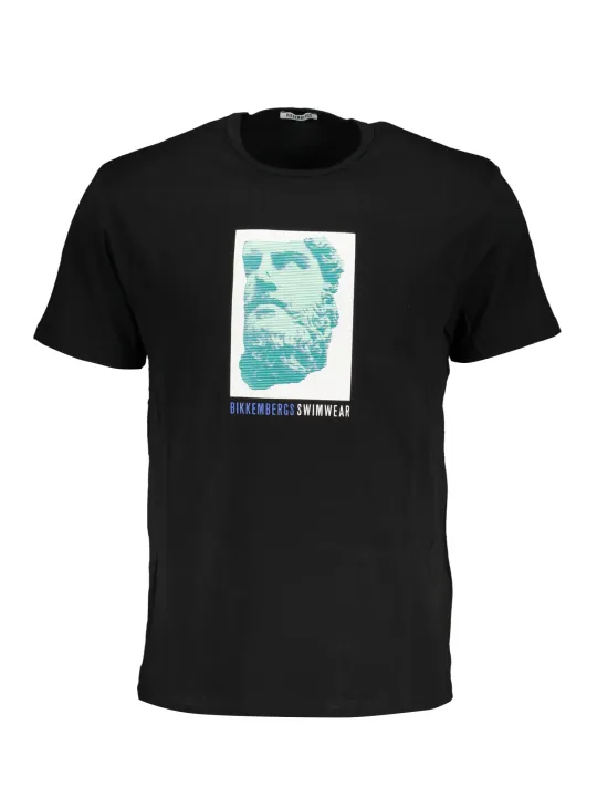 "Bikkembergs T-Shirts im Sale | Bikkembergs Schwarz Statuenprint T-Shirt online kaufen"|Planet-Deluxe